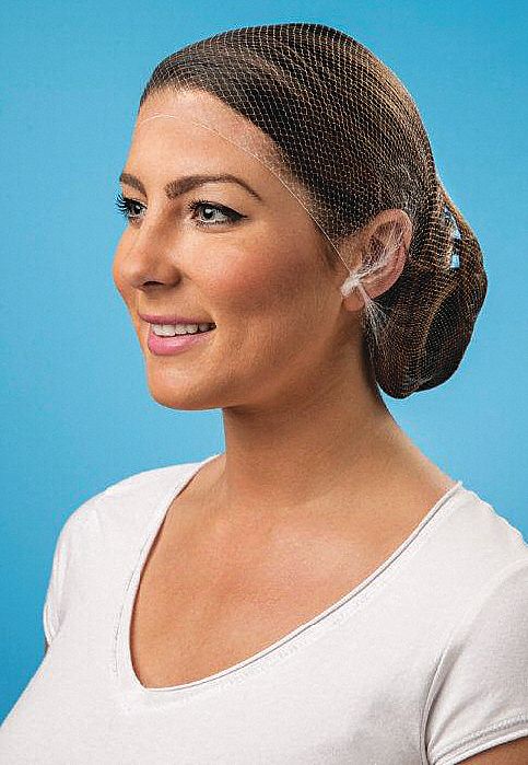 HAIRNET, GENERAL USE, METAL DETECTABLE, NYLON, LATEX-FREE, 26 IN D, WHITE, 144 PK