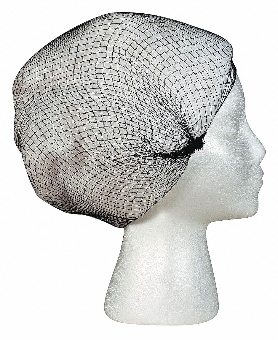 Hairnet: Metal Detectable, Nylon, Mediumweight with Medium Mesh, Medium, Black, Box, 144 PK
