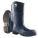 MEN'S KNEE BOOTS, SZ 8, PVC, BLUE/BLACK/GREY, PLAIN TOES, WATERPROOF, OIL-RESISTANT