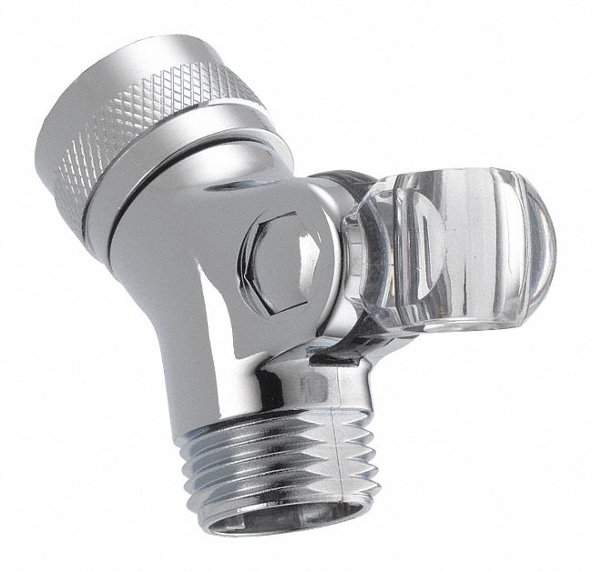 Pin Mount Swivel Connector: Plastic, Chrome Finish, 1/2 in Connection Size, IPS Connection