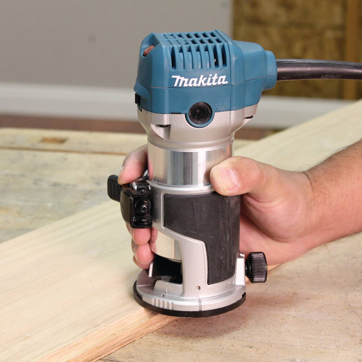 MAKITA Router Compact, Fixed Base, 1.25 hp, Variable Speed, 30,000 RPM