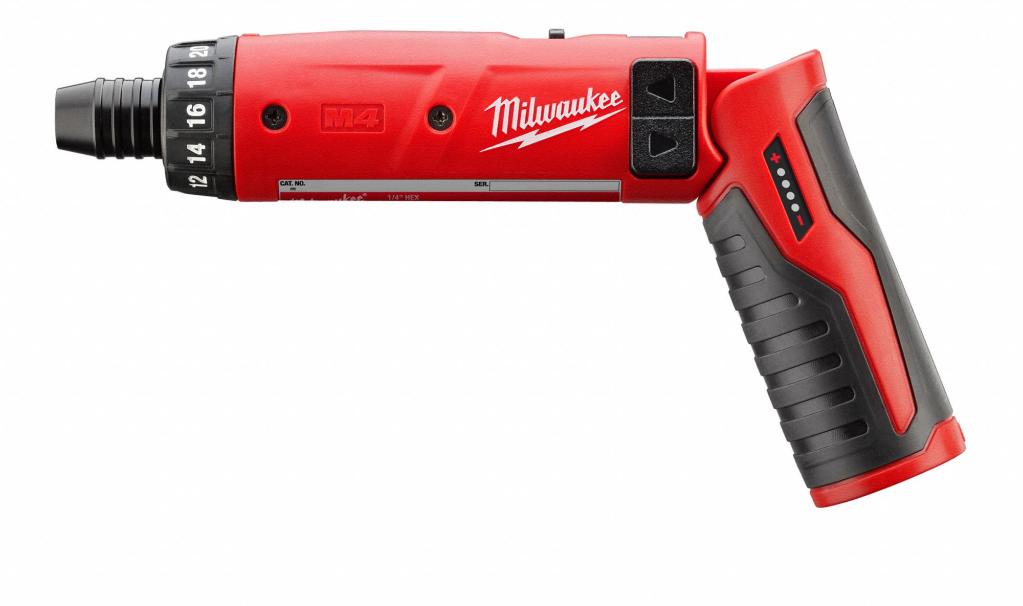 MILWAUKEE Screwdriver 1/4 in Hex Drive Size, 0 inlb to 44 inlb, 600 RPM Free Speed, (1) Bare