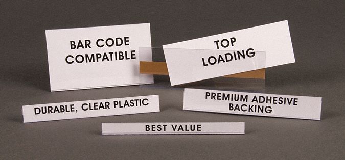 Label Holder, Econ Strips,  1/2INX6IN, PK50
