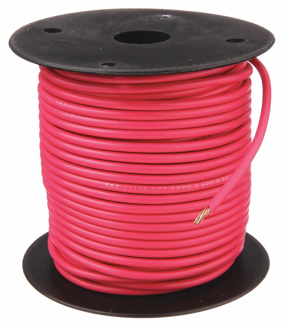 Primary Automotive Wire: GPT, 100 ft, 1 Conductor, 14 AWG, Pink, 60 V Volt