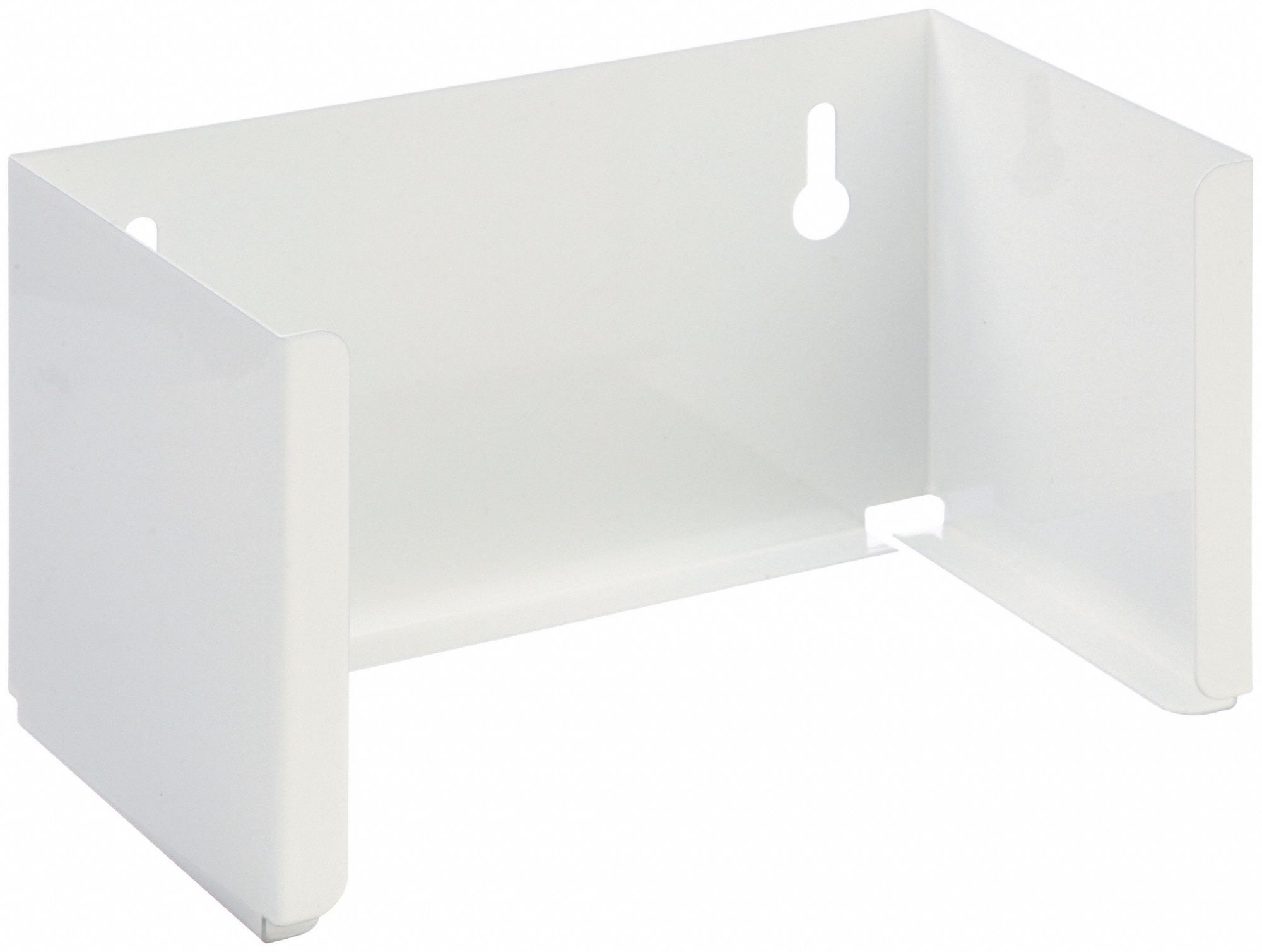 Face Mask Dispenser: Powder Coated Steel, White, Wall, 1 Box of Earloop Face Masks