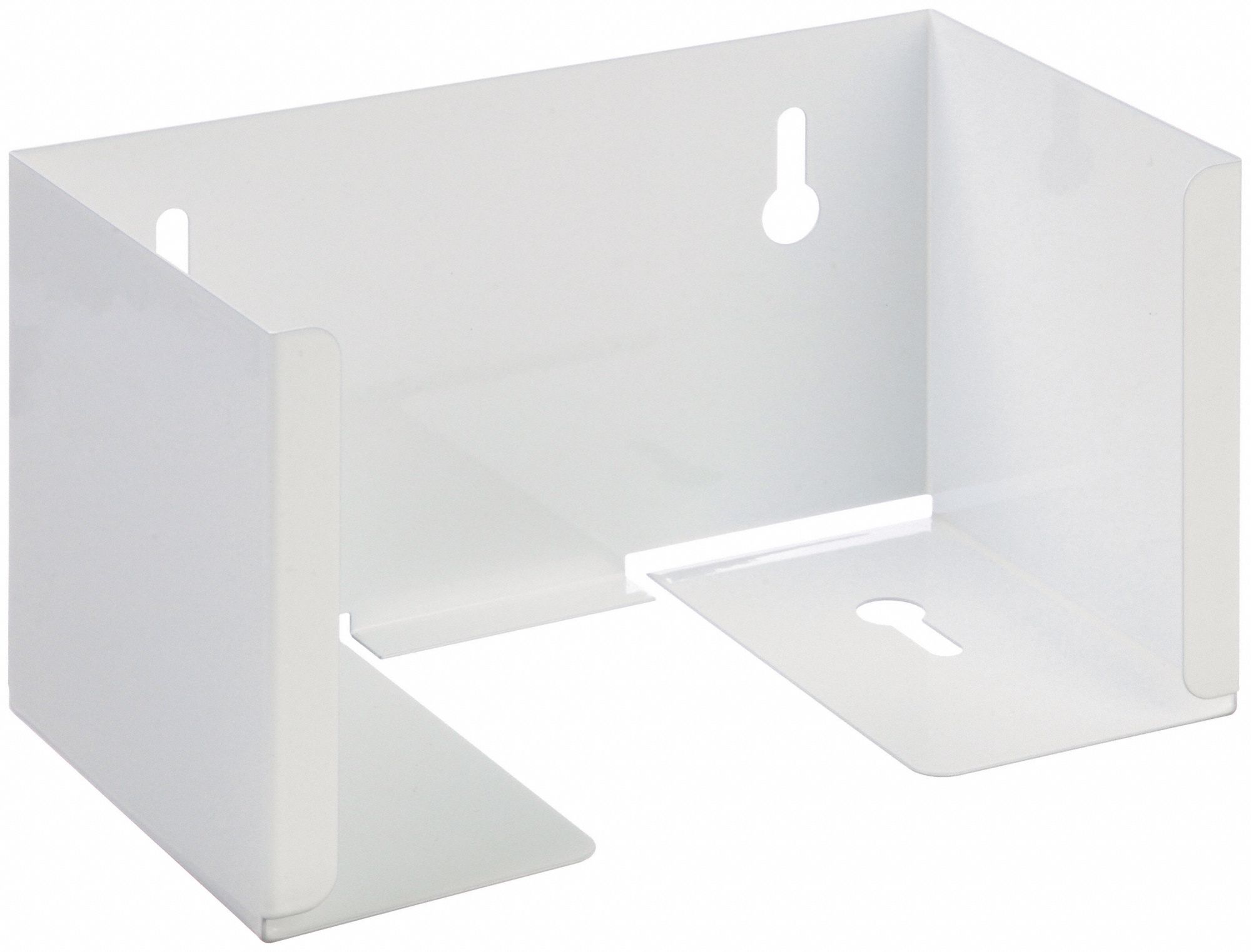 Face Mask Dispenser: Powder Coated Steel, White, Wall, 1 Box of Earloop Face Masks