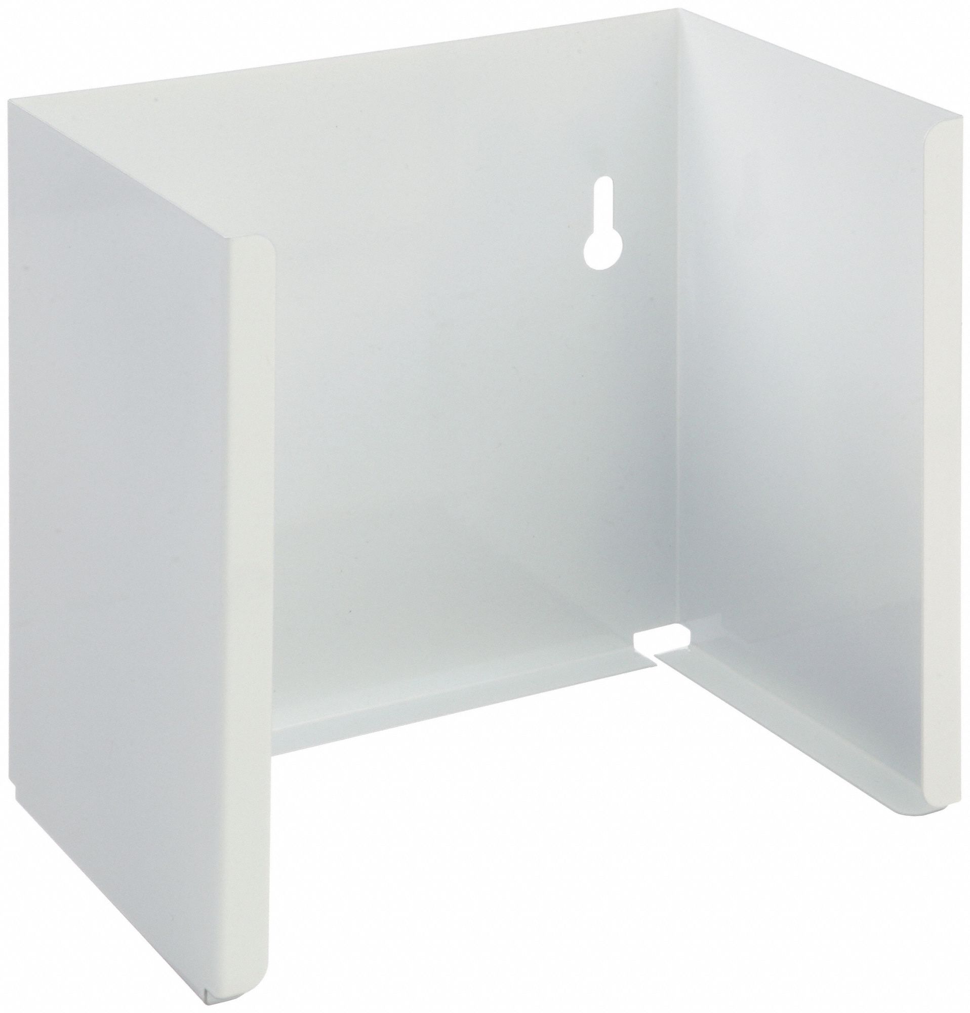 Face Mask Dispenser: Powder Coated Steel, White, 7 3/4 in H x 7 7/8 in W x 5 in D