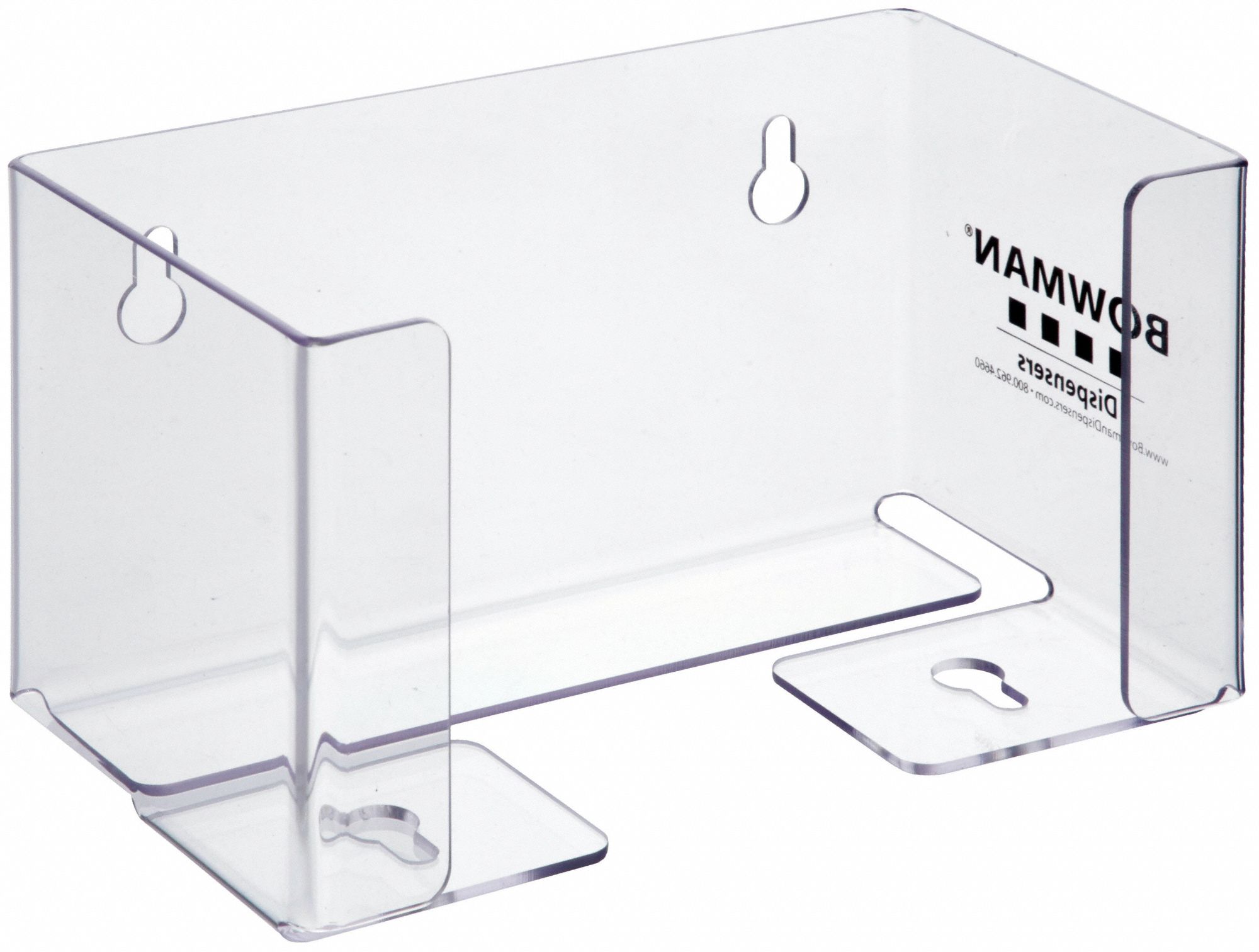 Face Mask Dispenser: PETG Plastic, Clear, 4 3/8 in H x 7 3/4 in W x 4 1/8 in D