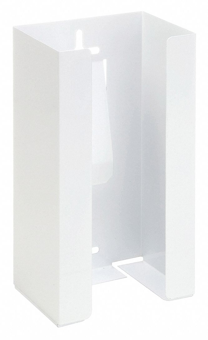 GLOVE BOX DISPENSER, 1 BOX, POWDER-COATED STEEL, WHITE