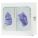 GLOVE BOX DISPENSER, 2 BOXES, POWDER-COATED STEEL, WHITE GLOVE BOX