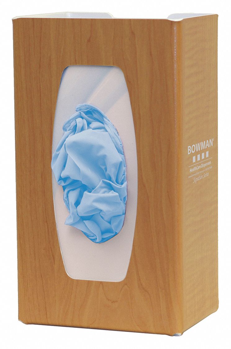 Glove Dispenser: ABS, 5 3/4 in Overall Wd, 10 1/8 in Overall Ht, 4 in Overall Dp