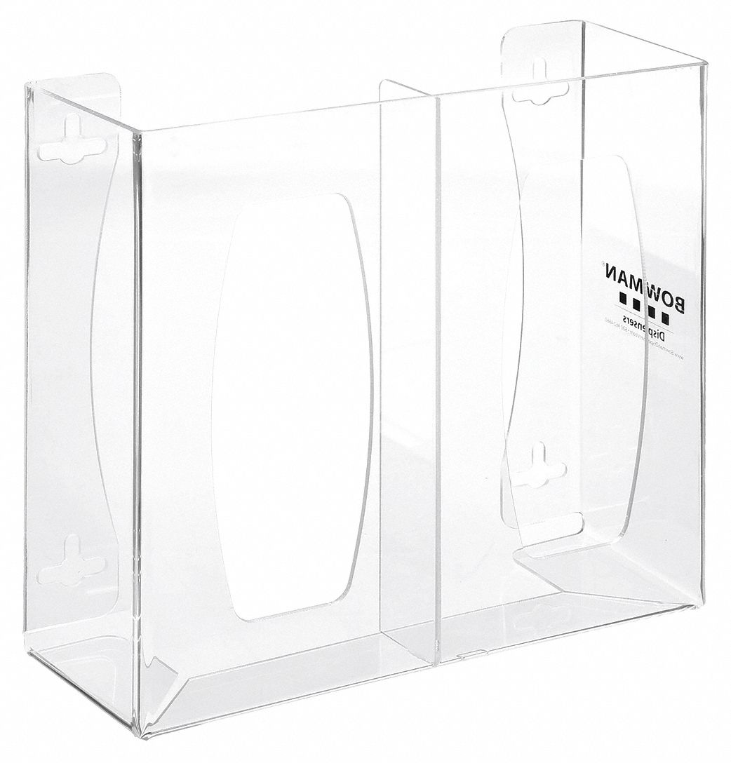 Glove Dispenser: PETG, 11 3/8 in Overall Wd, 10 1/8 in Overall Ht, 4 in Overall Dp