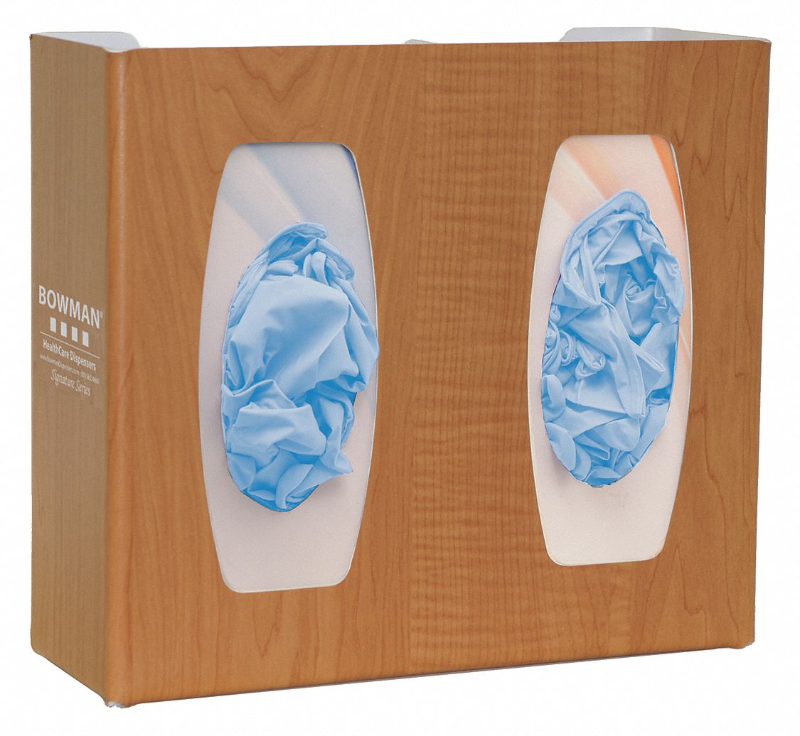 Glove Dispenser: ABS, 11 3/8 in Overall Wd, 10 1/8 in Overall Ht, 4 in Overall Dp
