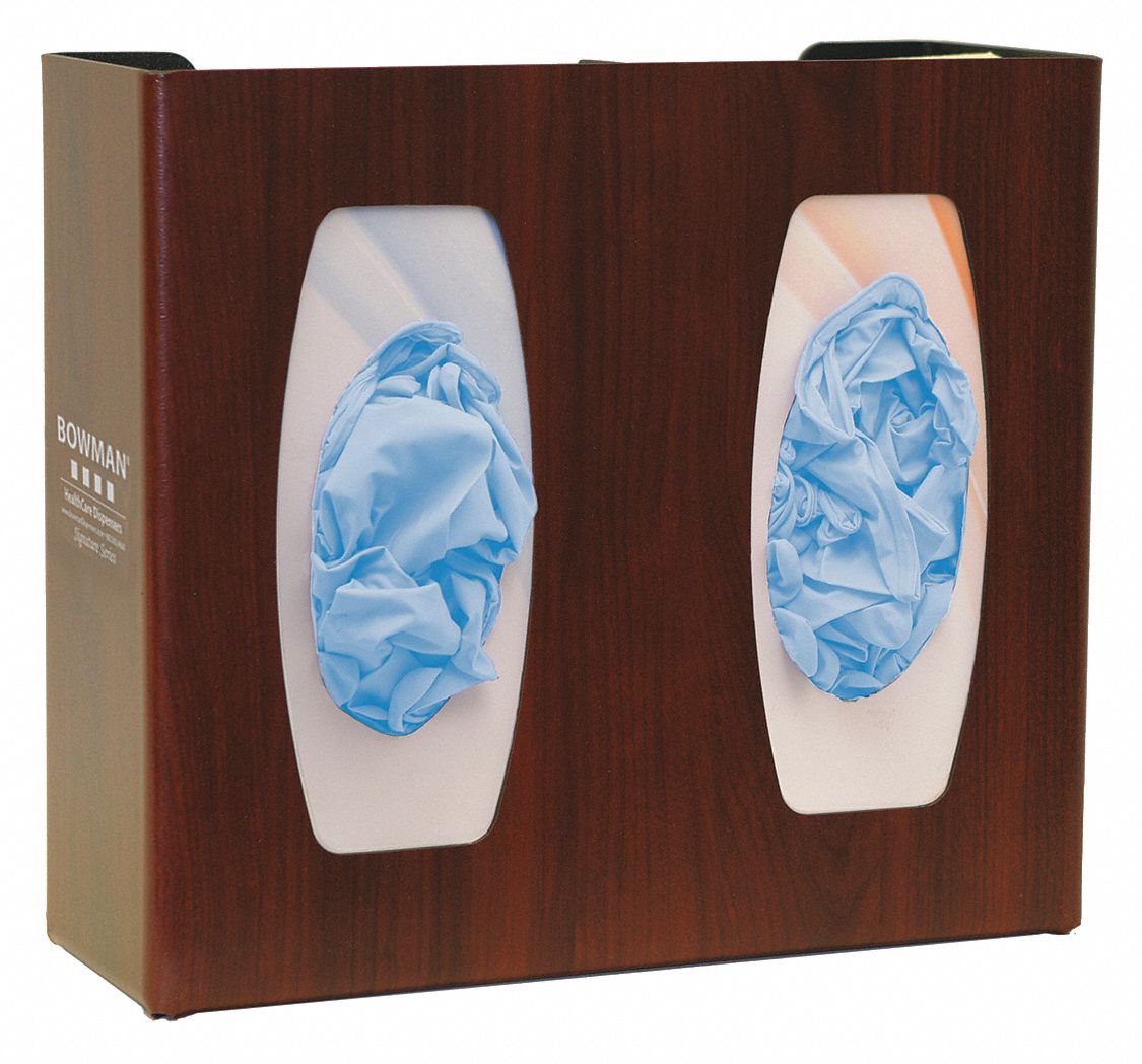 Glove Dispenser: ABS, 11 3/8 in Overall Wd, 10 1/8 in Overall Ht, 4 in Overall Dp
