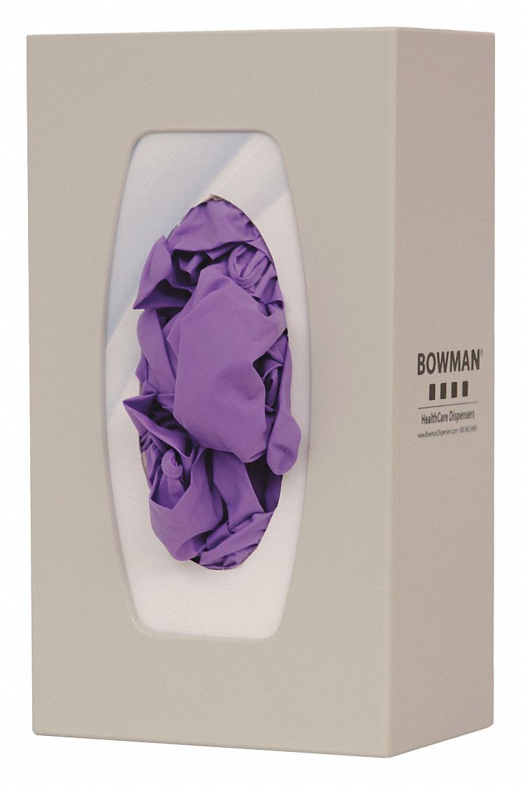 Glove Dispenser: ABS, 5 7/8 in Overall Wd, 10 1/8 in Overall Ht, Wall, (1) Box