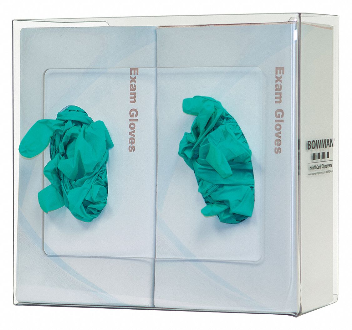 GLOVE BOX DISPENSER, 2 BOXES, PETG PLASTIC, CLEAR, LEFT LOAD/RIGHT LOAD/TOP LOAD