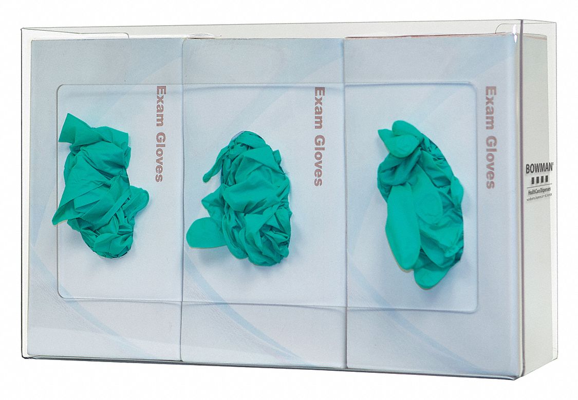 Glove Dispenser: PETG, 16 in Overall Wd, 10 1/8 in Overall Ht, 4 in Overall Dp