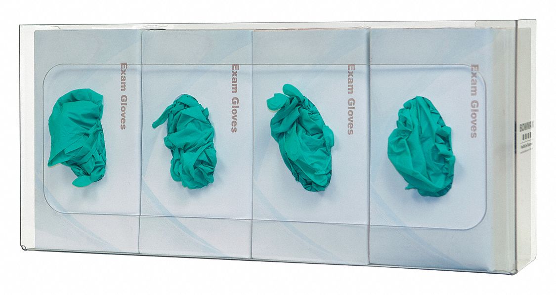 Glove Dispenser: PETG, 22 1/2 in Overall Wd, 10 in Overall Ht, 4 in Overall Dp