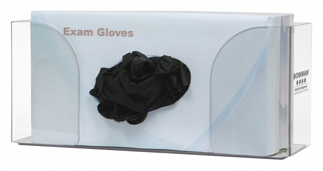 GLOVE BOX DISPENSER, 1 BOX, PETG PLASTIC, CLEAR, TOP LOAD