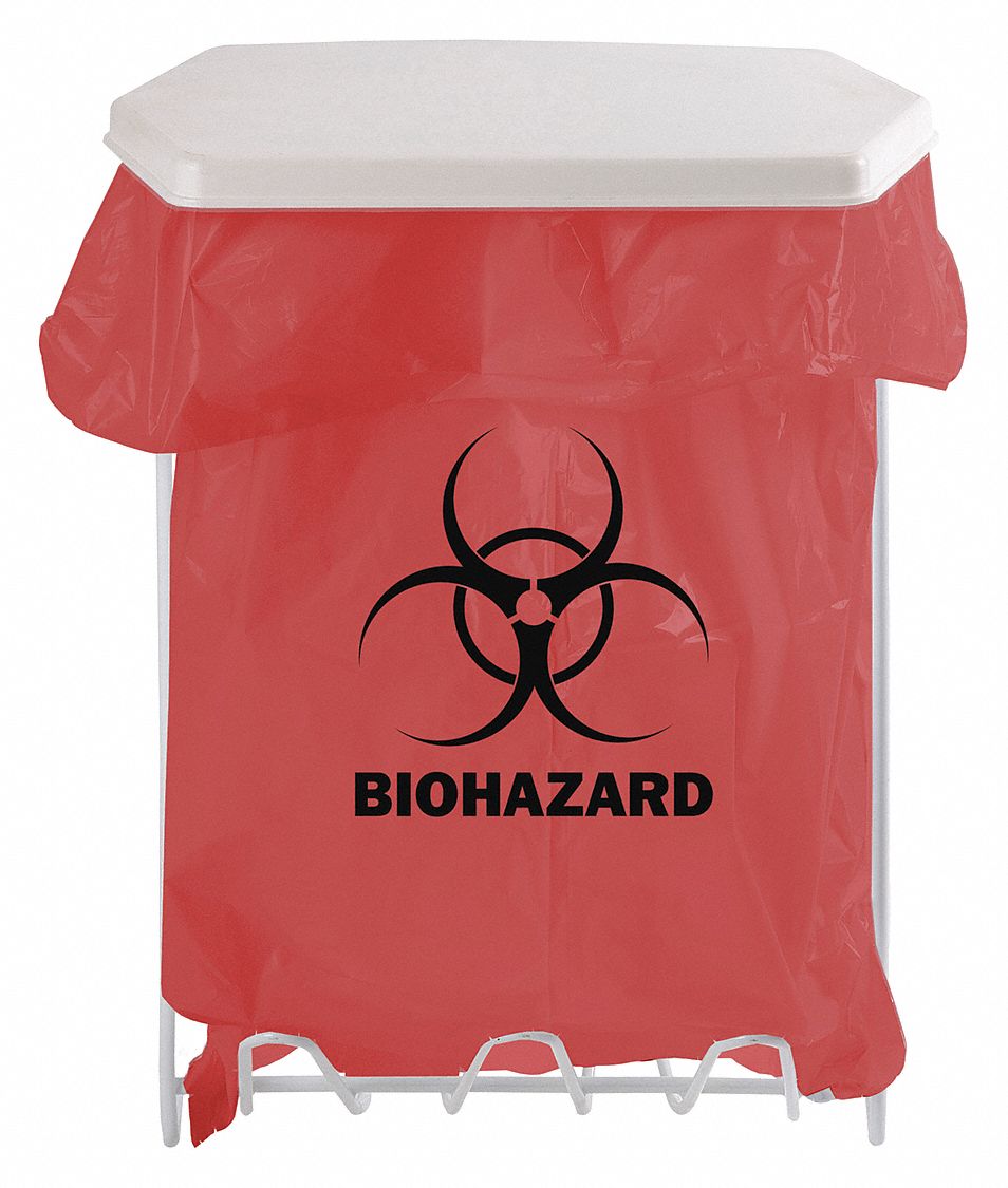 BIOHAZARD BAG HOLDER,1 GAL.,WHITE