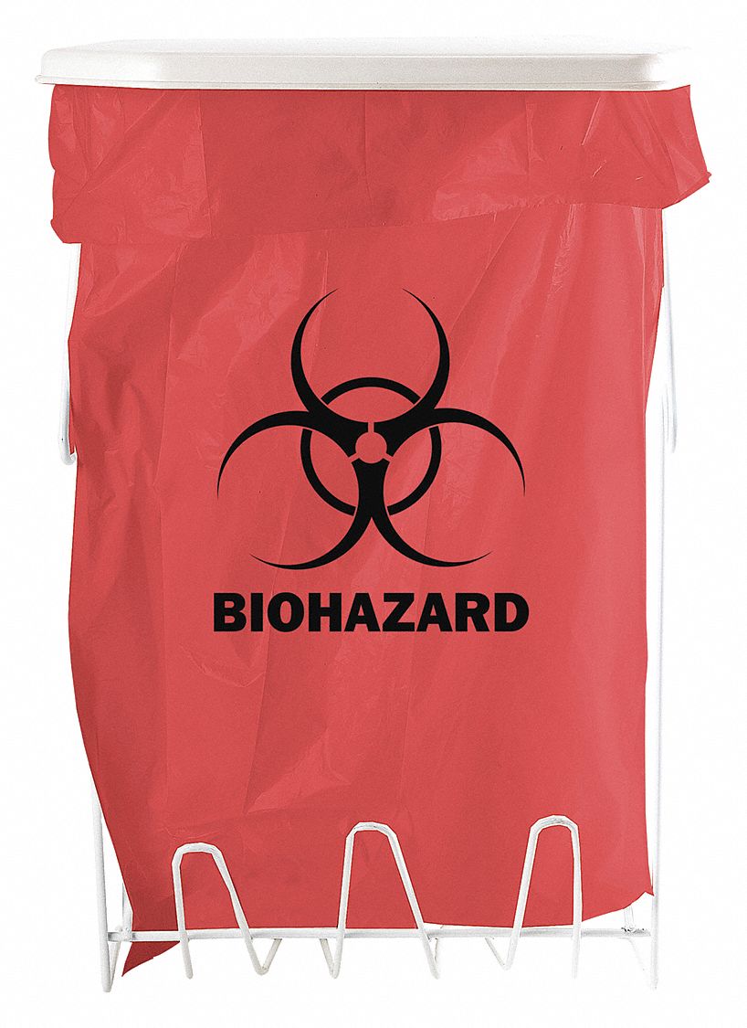 34GF37 - Biohazard Bag Holder 5 gal. White