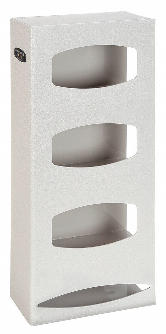 BOWMAN DISPENSERS, 3 Boxes and 1 Roll of Bags, ABS Plastic, Glove Box