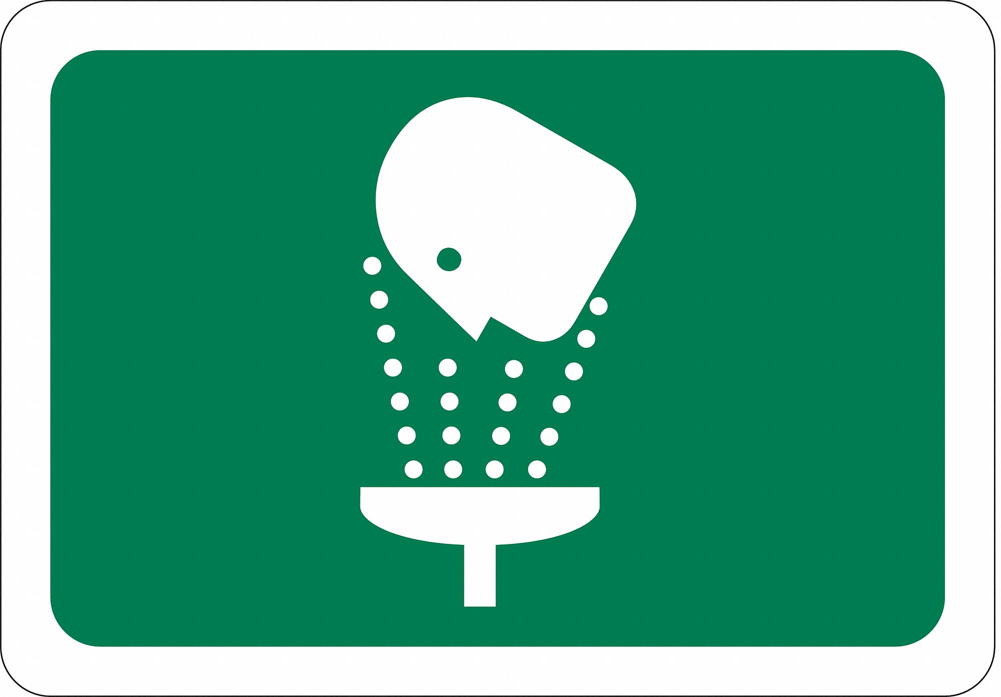 Eye Wash Sign, 7 In. H x 10 In. W, Plastic