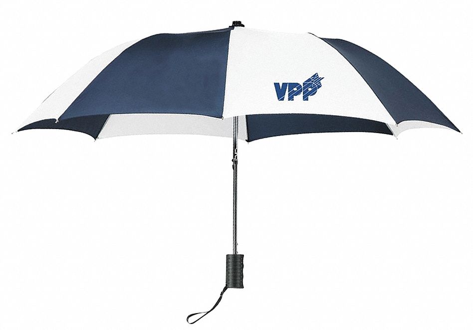Umbrella: Navy/White, Open
