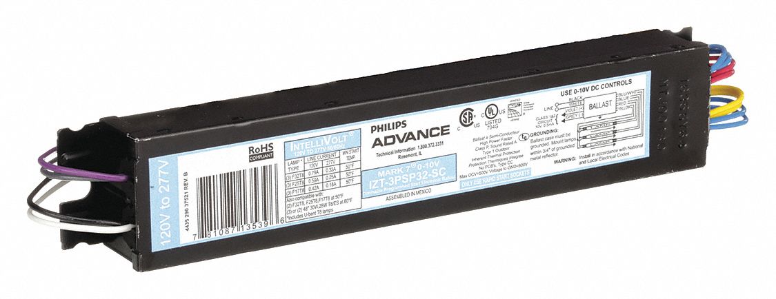 Fluorescent Dimming Ballast: T8/T8U, 120 to 277V AC, 3 Lamps Supported, Rapid