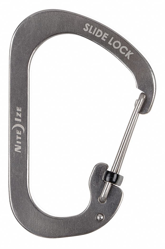 NITE IZE Locking Carabiner Clip 2 in x 3 3/32 in, Stainless Steel