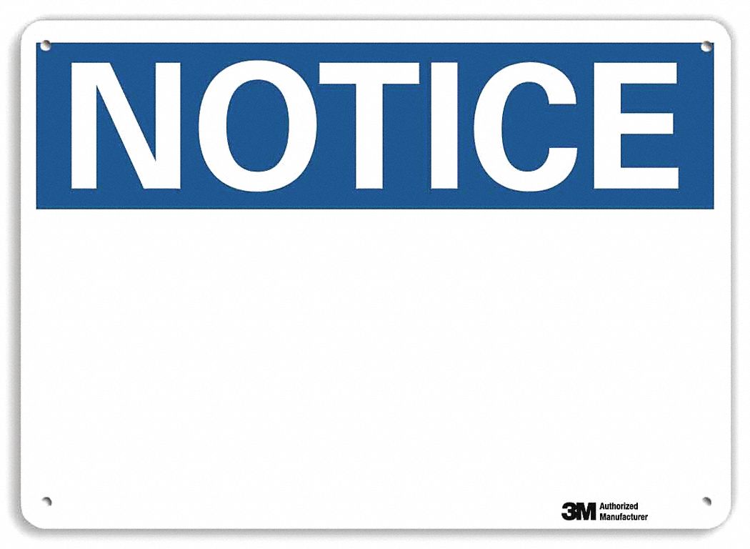 LYLE Notice Sign, Sign Format Traditional OSHA, Sign Header Notice ...