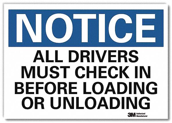 Reflective  Loadiing & Unloading Label: Aluminum, 10 in x 14 in Nominal Sign Size, Engineer Grade