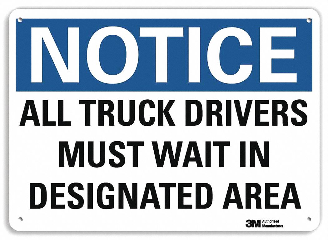 Reflective  Loadiing & Unloading Sign: Aluminum, 7 in x 10 in Nominal Sign Size, Engineer Grade
