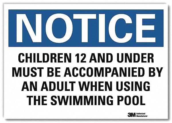 Notice Sign: Reflective Sheeting, Adhesive Sign Mounting, 7 in x 10 in Nominal Sign Size, Notice