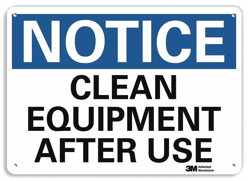 Notice Sign: Plastic, Mounting Holes Sign Mounting, 7 in x 10 in Nominal Sign Size, 0.055 in Thick