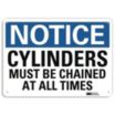 Notice: Cylinders Must Be Chained At All Times Signs