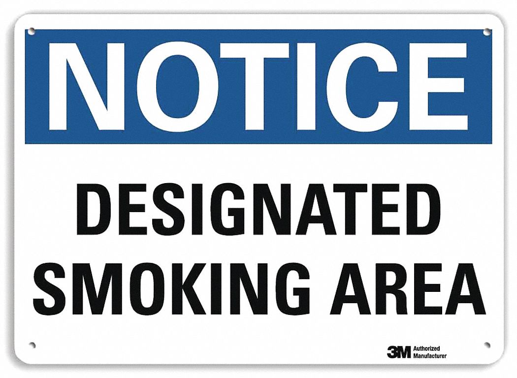 Notice Sign: Plastic, Mounting Holes Sign Mounting, 7 in x 10 in Nominal Sign Size, 0.055 in Thick