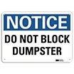 Notice: Do Not Block Dumpster Signs image