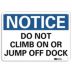 Notice: Do Not Climb On or Jump Off Dock Signs