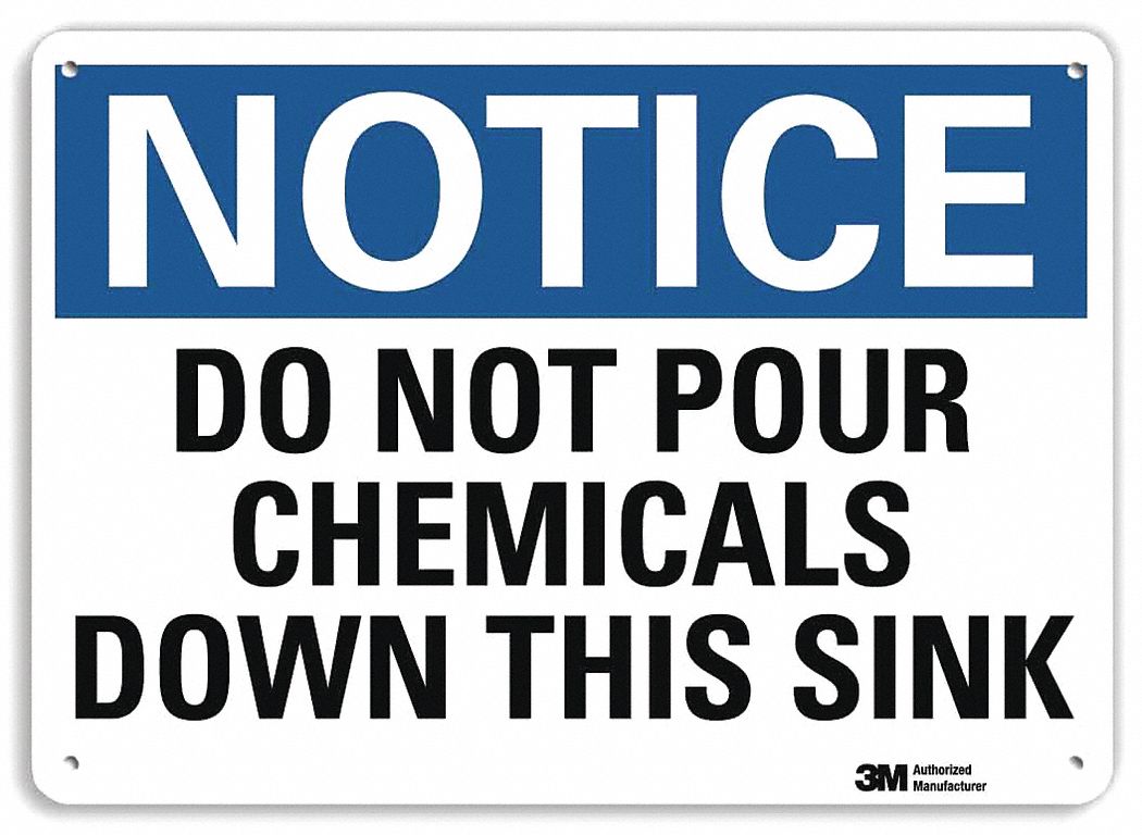 Notice Sign: Plastic, Mounting Holes Sign Mounting, 7 in x 10 in Nominal Sign Size, 0.055 in Thick