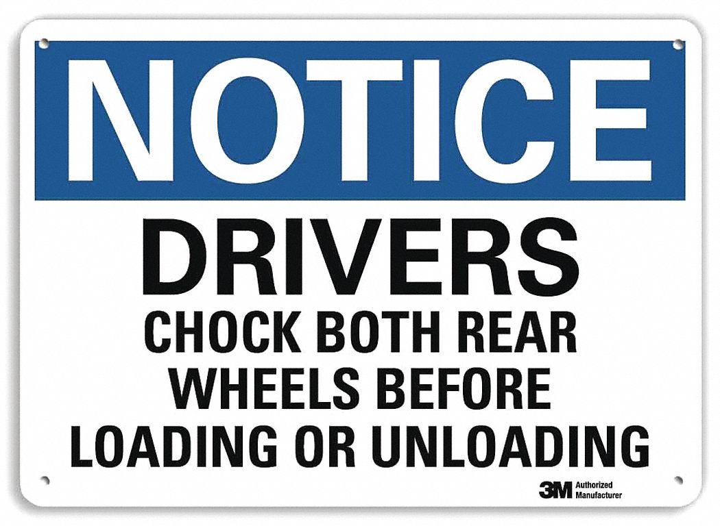 Notice Sign: Plastic, Mounting Holes Sign Mounting, 7 in x 10 in Nominal Sign Size, 0.055 in Thick