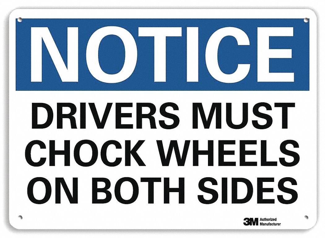 Notice Sign: Plastic, Mounting Holes Sign Mounting, 7 in x 10 in Nominal Sign Size, 0.055 in Thick