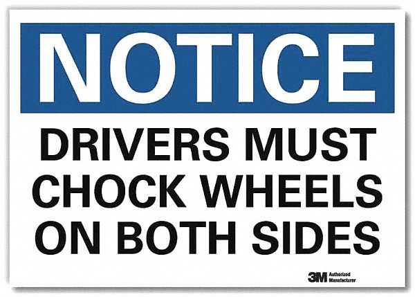 Notice Sign: Reflective Sheeting, Adhesive Sign Mounting, 7 in x 10 in Nominal Sign Size