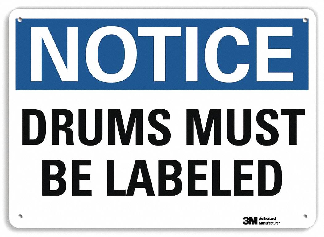 Notice Sign, 10 in x 14 in, Aluminum
