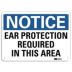 Notice: Ear Protection Required In This Area Signs