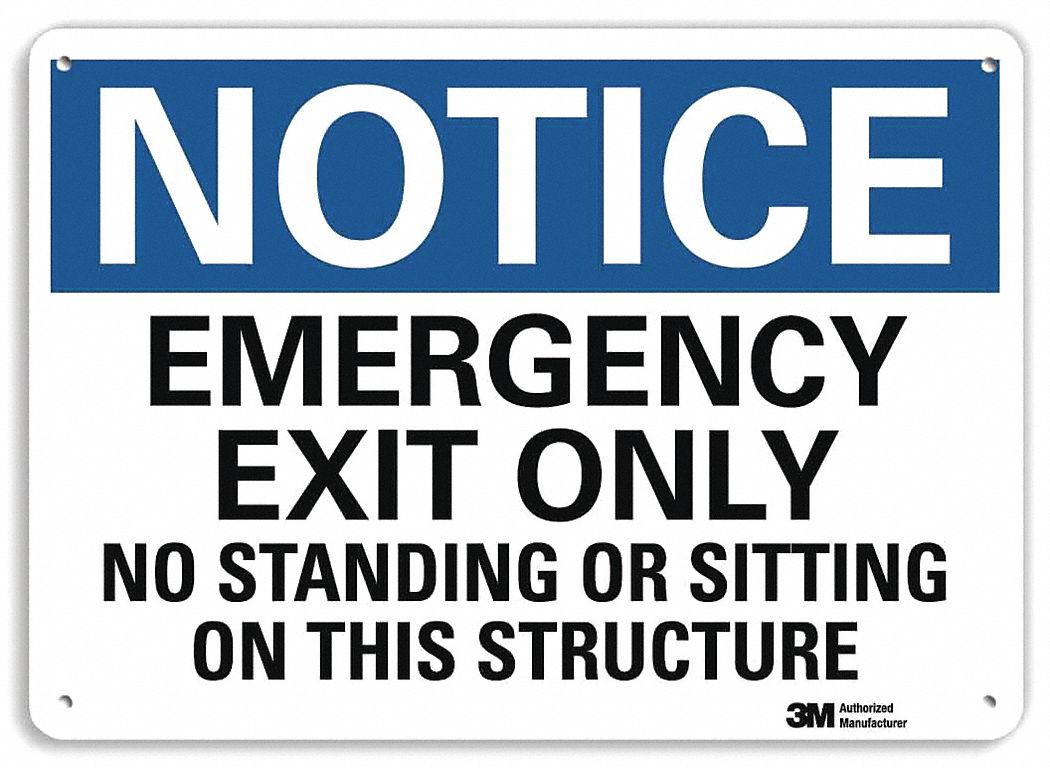 Notice Sign: Plastic, Mounting Holes Sign Mounting, 7 in x 10 in Nominal Sign Size, 0.055 in Thick