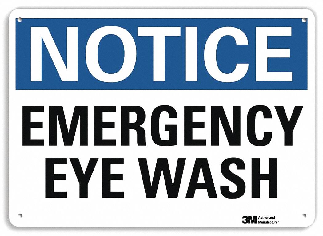 Notice Sign: Plastic, Mounting Holes Sign Mounting, 7 in x 10 in Nominal Sign Size, 0.055 in Thick