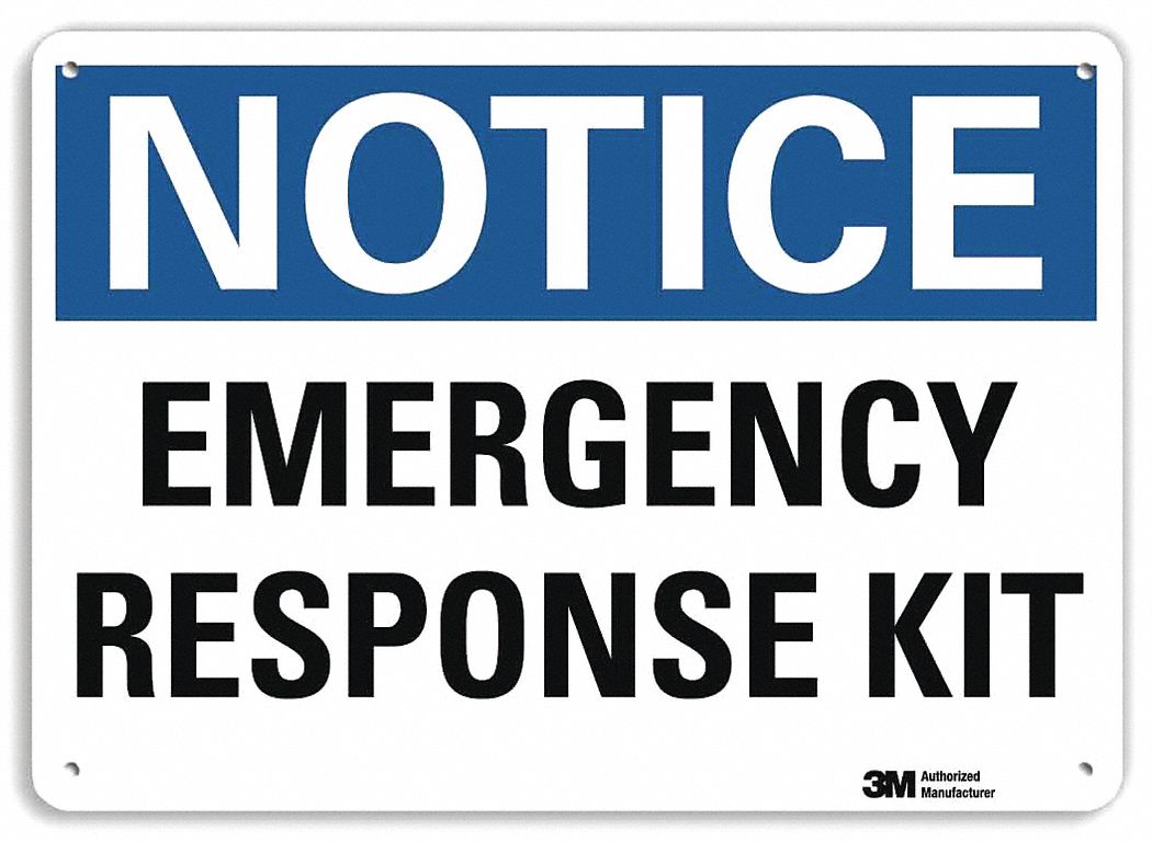 Notice Sign: Plastic, Mounting Holes Sign Mounting, 7 in x 10 in Nominal Sign Size, 0.055 in Thick