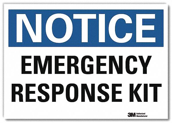 Notice Sign: Reflective Sheeting, Adhesive Sign Mounting, 7 in x 10 in Nominal Sign Size