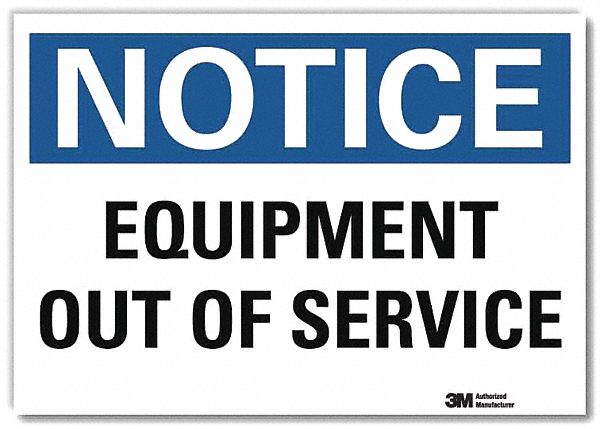 Notice Sign: Reflective Sheeting, Adhesive Sign Mounting, 7 in x 10 in Nominal Sign Size, Notice